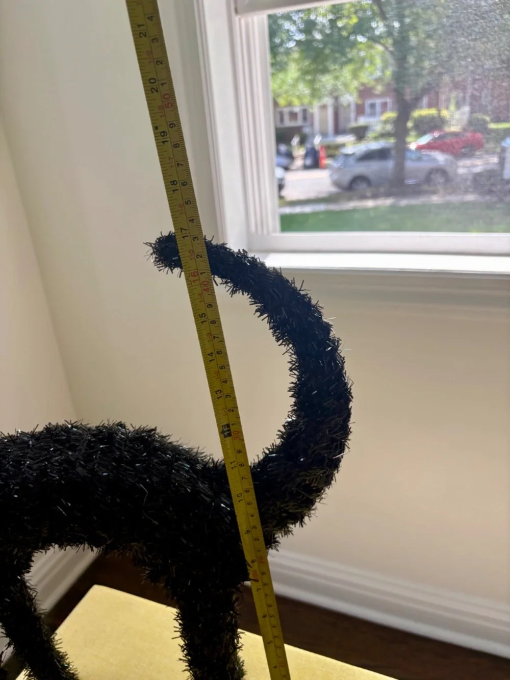Black Tinsel Arched Back Scaredy Cat Set of 2